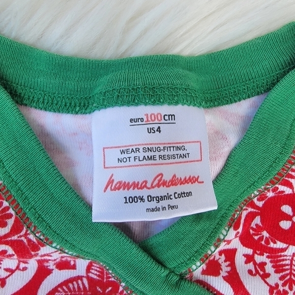 2/$20 Hanna Andersson Red and White PJ Top 100/4 - Picture 2 of 2